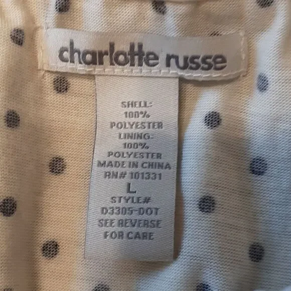 Charlotte Russe White with Black Polka-dot Mini Dress - Picture 2 of 5